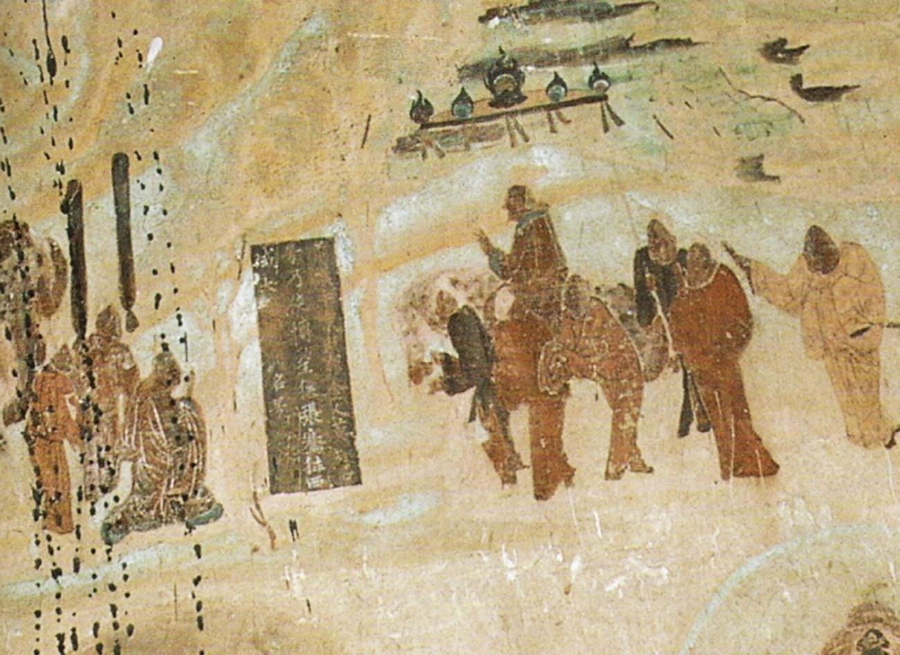 Zhang Qian leaving for his expedition, depicted in the Mogao Caves mural.